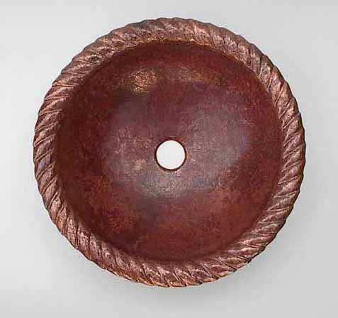 Copper Bathroom Sinks w/ Rope Design