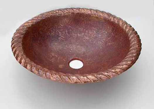 Copper Bathroom Sinks w/ Rope Design