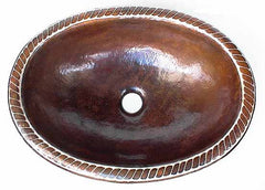 Oval Copper Bathroom Sink Design in Silver