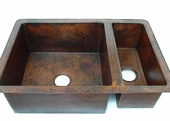 Double Copper Kitchen Sink