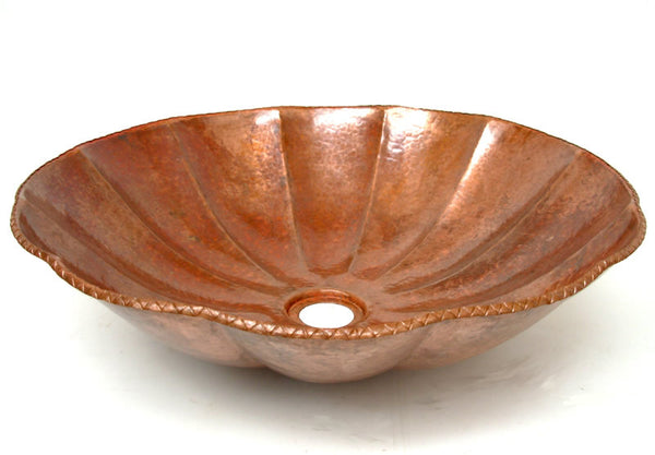 Copper Vessel sink pumpkin design Cs-0111