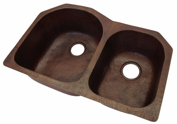 Double bowl copper sink CS-0174