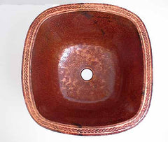 Engraved Copper Bar Sink