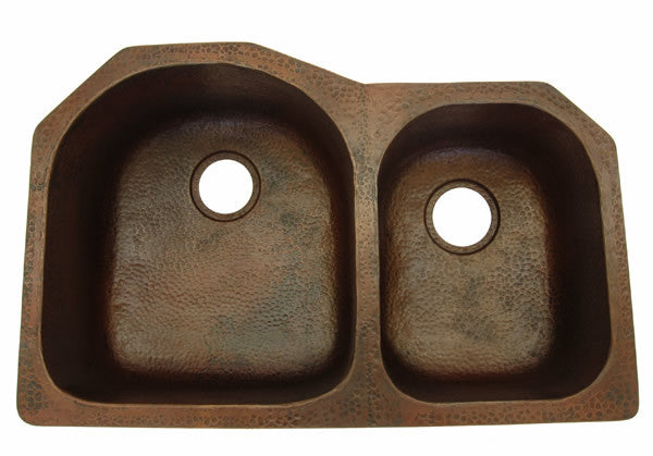 Double bowl copper sink CS-0174