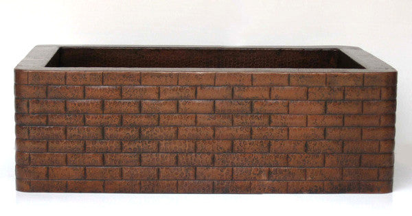 Copper Kitchen Sinks w/ Brick Design