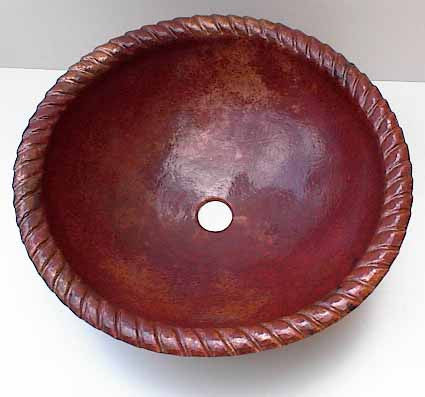 Copper Bathroom Sinks w/ Rope Design