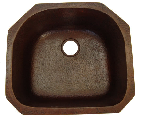 Art Deco hand-hammered copper undermount sink for kitchen, perfect luxury copper home accessory