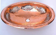 Copper Bathroom Sinks w/ Fish