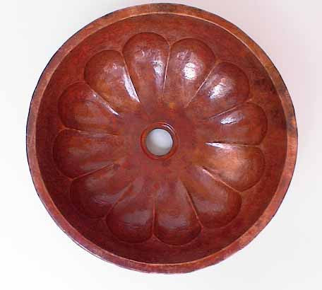 Above Counter Copper Bathroom Sinks w/ Pumpkin Shape Design