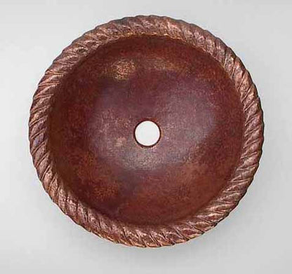 Copper Bathroom Sinks w/ Rope Design
