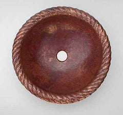 Copper Bathroom Sinks w/ Rope Design