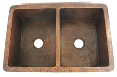 Double bowl copper kitchen sink CS-0165