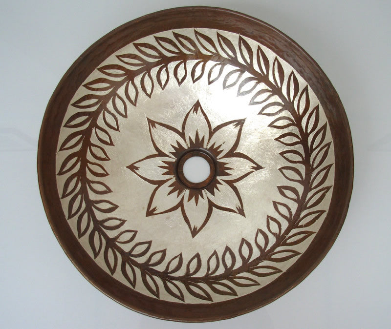 Vessel Copper sink  with silver Model CS-0139