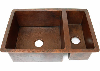 Double Copper Kitchen Sink
