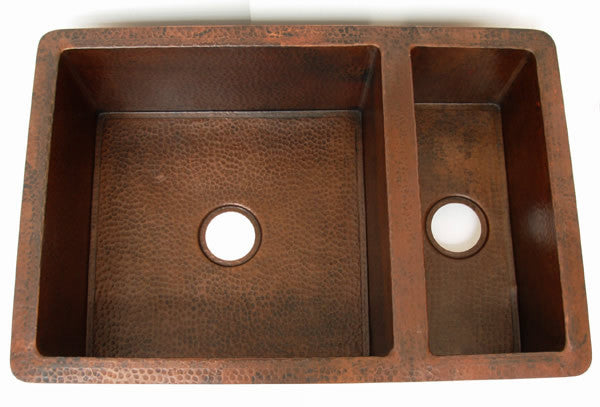 Double Copper Kitchen Sink