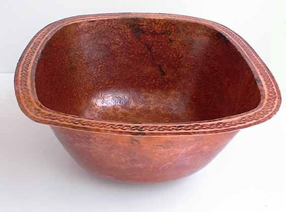 Engraved Copper Bar Sink