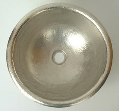 Round Bathroom sink Nickel brush finish