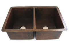 Double bowl copper kitchen sink CS-0165