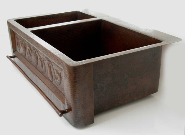 Farmhouse Kitchen sink with towel bar CS-0156
