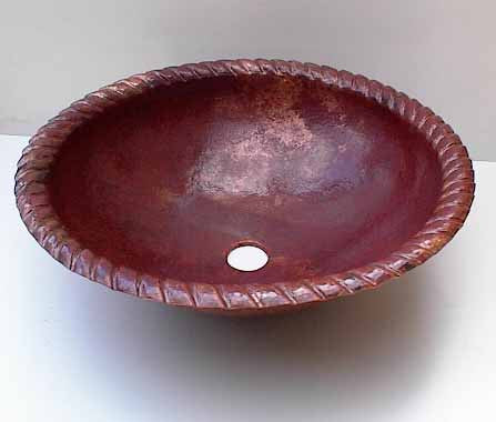Copper Bathroom Sinks w/ Rope Design