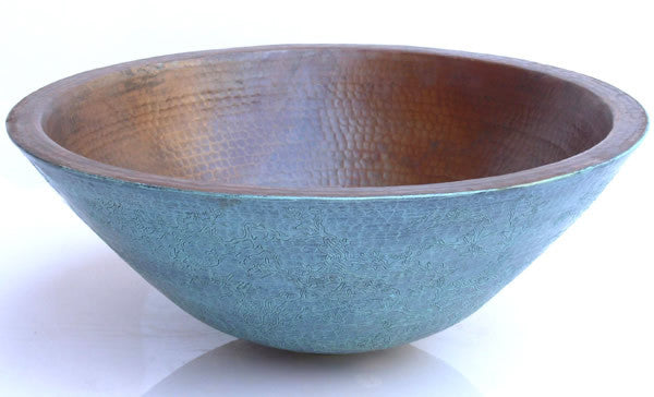 Double wall vessel sink engraved CS-0157