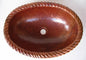 Oval Copper Bathroom Sink w/ Rope Design