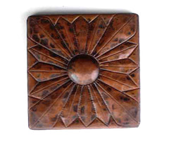Copper tile with embossed design
