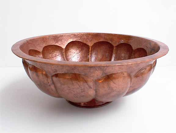 Above Counter Copper Bathroom Sinks w/ Pumpkin Shape Design
