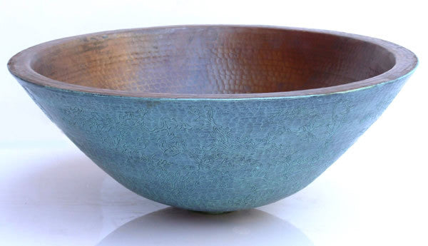 Double wall vessel sink engraved CS-0157