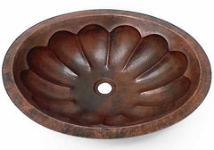 Oval Copper Bathroom Sinks w/ Pumpkin Design