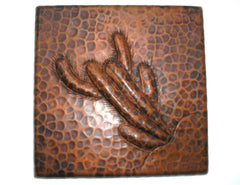 Copper tile with embossed design