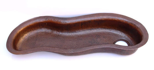 Wavy trough copper sink.
