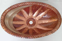 Oval sink with sun and moon design model CS-0103