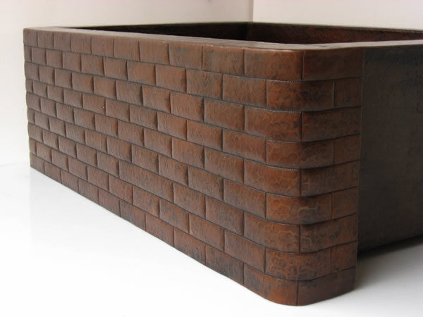 Copper Kitchen Sinks w/ Brick Design