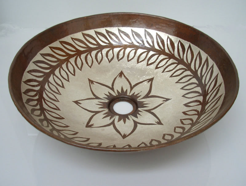 Vessel Copper sink  with silver Model CS-0139