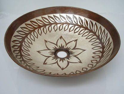 Vessel Copper sink  with silver Model CS-0139
