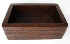Copper Kitchen Sinks w/ Brick Design