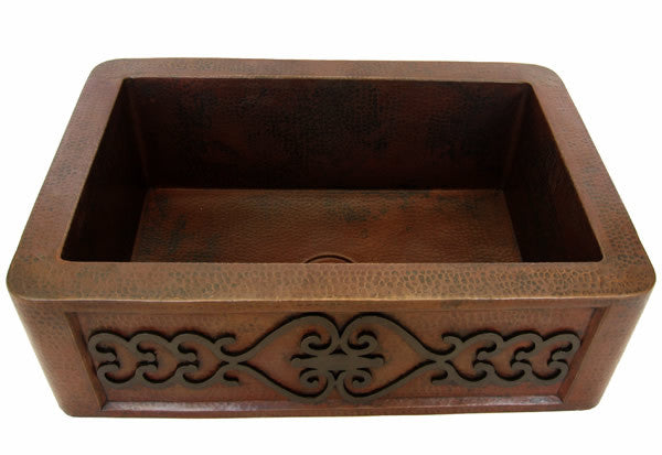 Farmhouse Kitchen sink with wroght iron design CS-0171