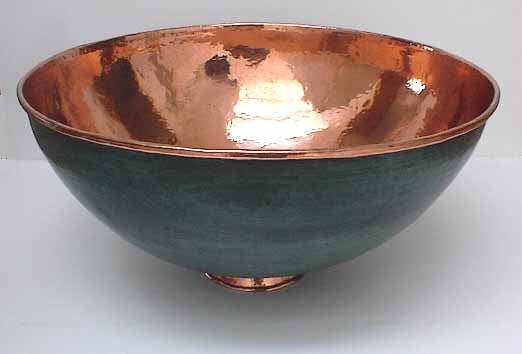 Copper Vessel Sink /w Green Patina