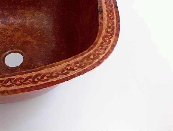 Engraved Copper Bar Sink