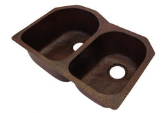 Double bowl copper sink CS-0174