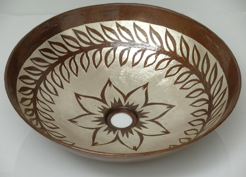 Vessel Copper sink  with silver Model CS-0139