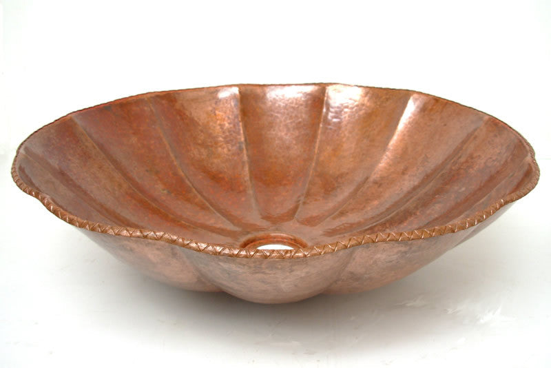 Copper Vessel sink pumpkin design Cs-0111