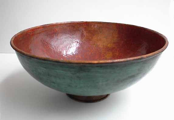 Copper Vessel Sinks in Green Patina