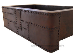 Copper Farmhouse sink with rivets CS-0180