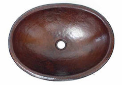 Oval Copper Vessel Sinks w/ Brick Design