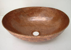 Vessel  Oval Copper Bathroom sink CS0015