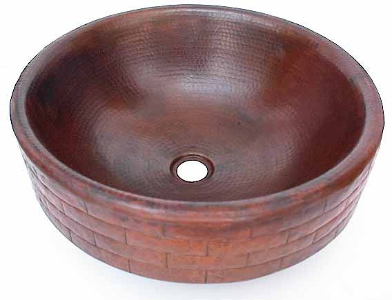 Copper Bathroom Sinks in Brick Design