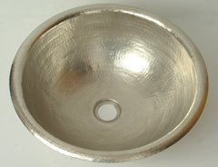 Round Bathroom sink Nickel brush finish